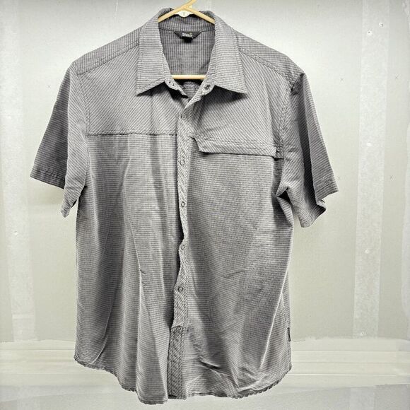 Royal Robbins Shirt Mens L Gray Textured Short Sleeve Button Up Modal - Picture 1 of 4